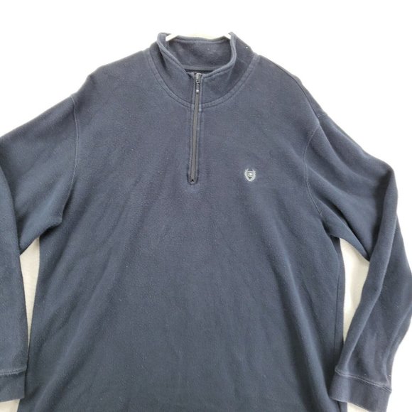 Chaps Shirt Men's Long Sleeve 1/4 Zip Pullover Sweatshirt Blue Extra Large - Picture 6 of 12